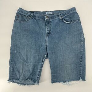 Lee Relaxed Fit At The Waist Cut Off Jean Bermuda Shorts Size 16 W Women’s